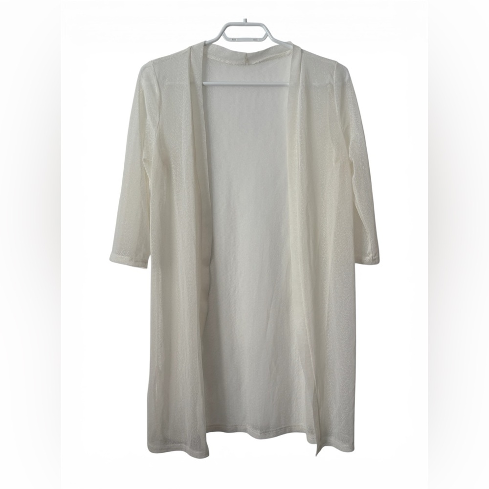 BNWT Sheer White Open-Front Lightweight Longline Cardigan - o/s Small